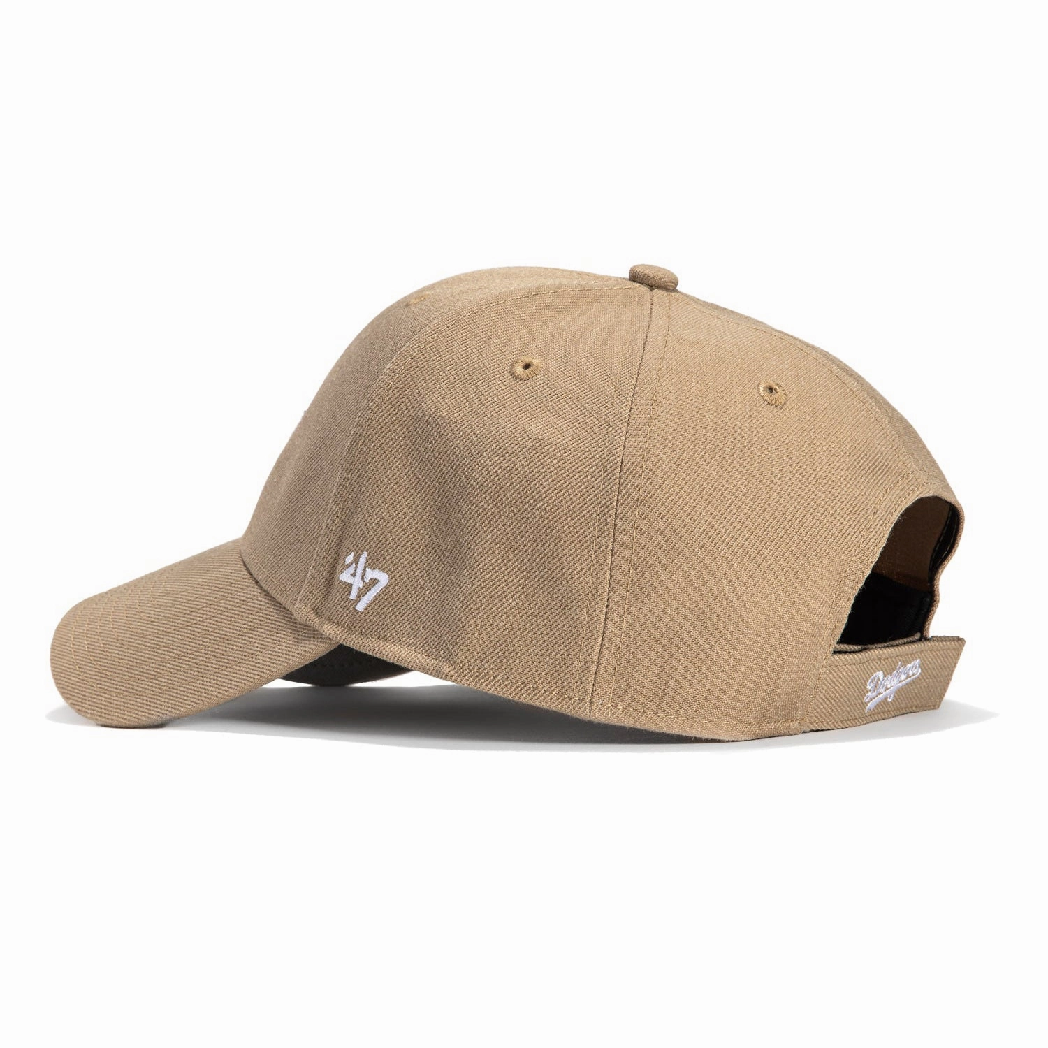 47 Brand Los Angeles Dodgers MVP Adjustable Velcro Hat - Khaki. White