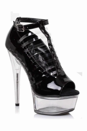 609-AMBER Platform Pump  | Black Patent