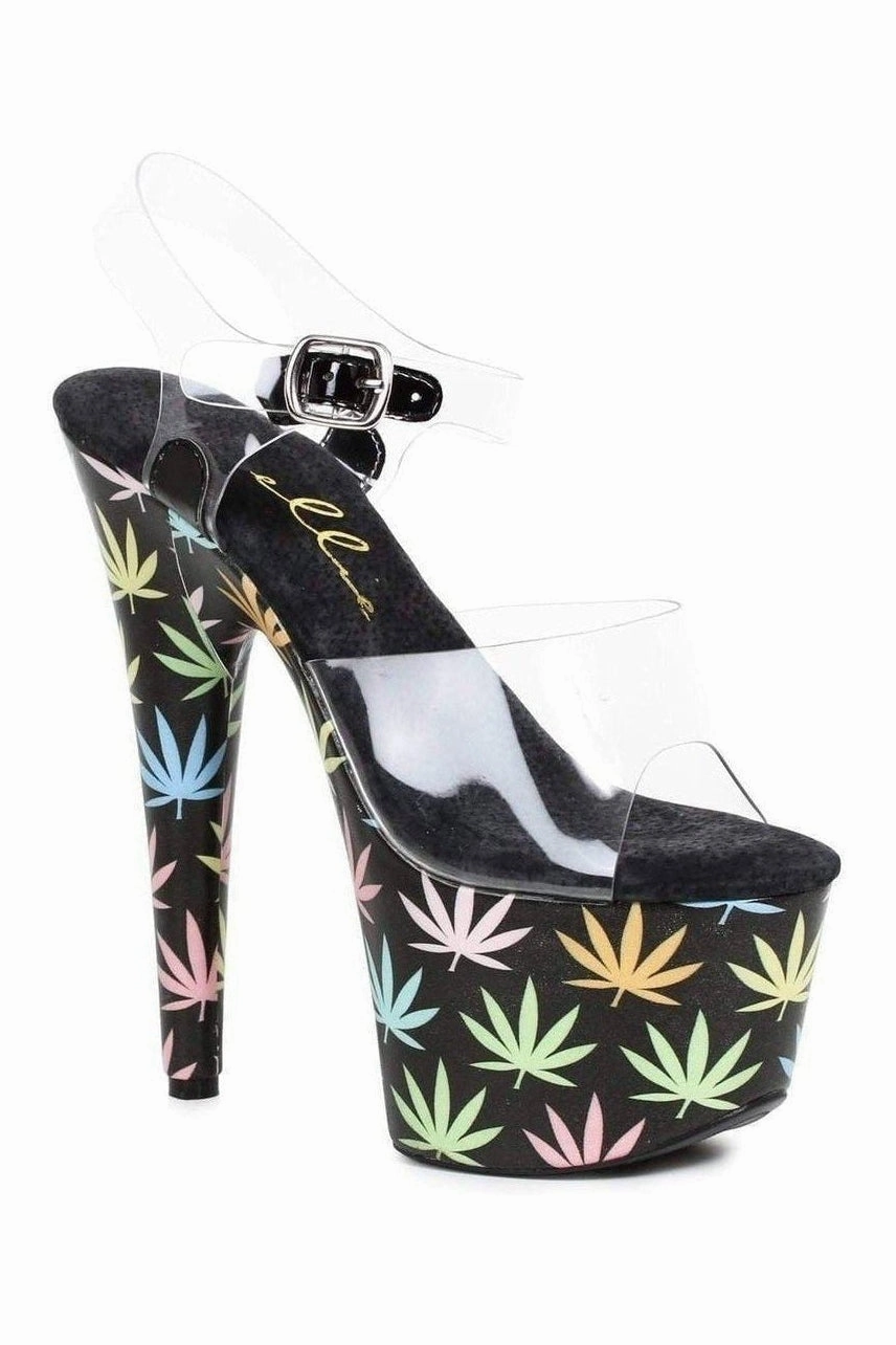 709-CHRONIC Platform Sandal  | Black Patent