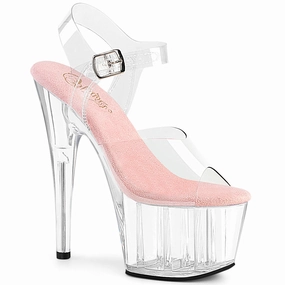 7 Inch Heel ADORE-708 Clear Baby Pink Insole