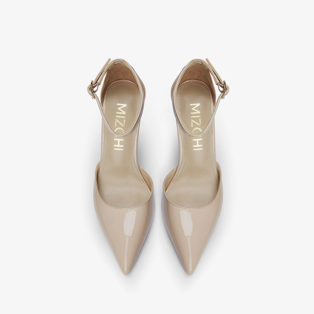 *BIANCA  BEIGE - classic ankle strap pumps