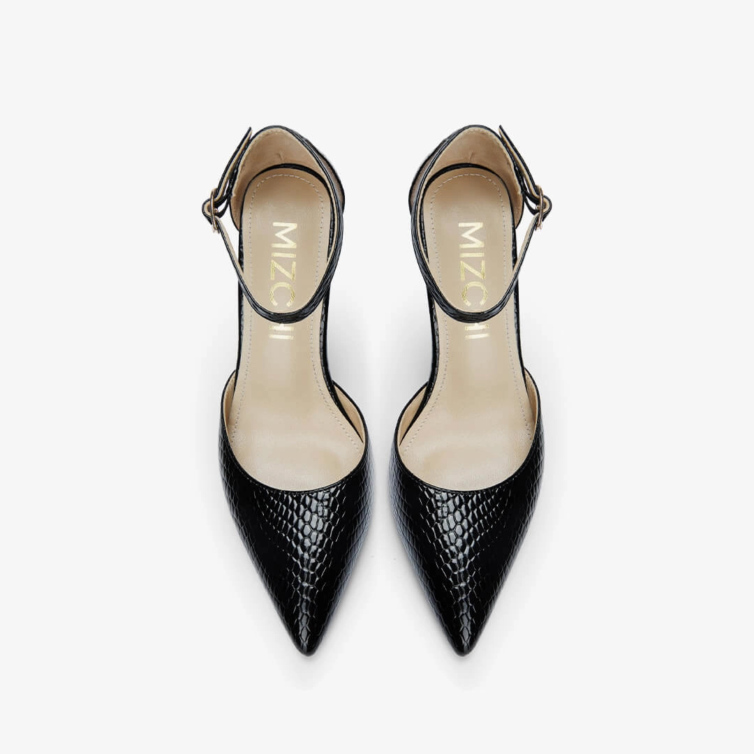 *BIANCA LIZARD - classic ankle strap pumps