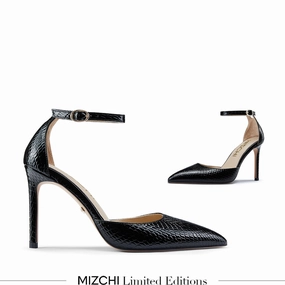 *BIANCA LIZARD - classic ankle strap pumps
