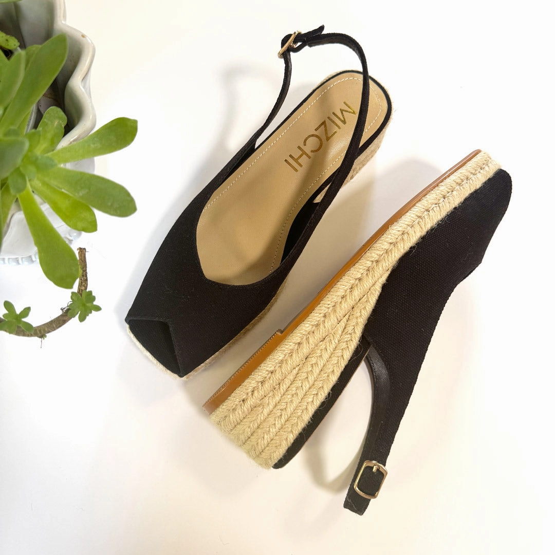 *Giulia - Black Slingback espadrilles