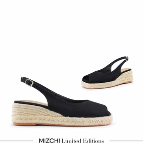 *Giulia - Black Slingback espadrilles
