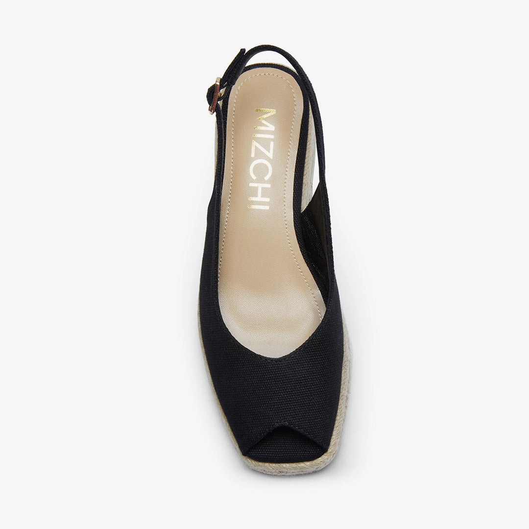 *Giulia - Black Slingback espadrilles