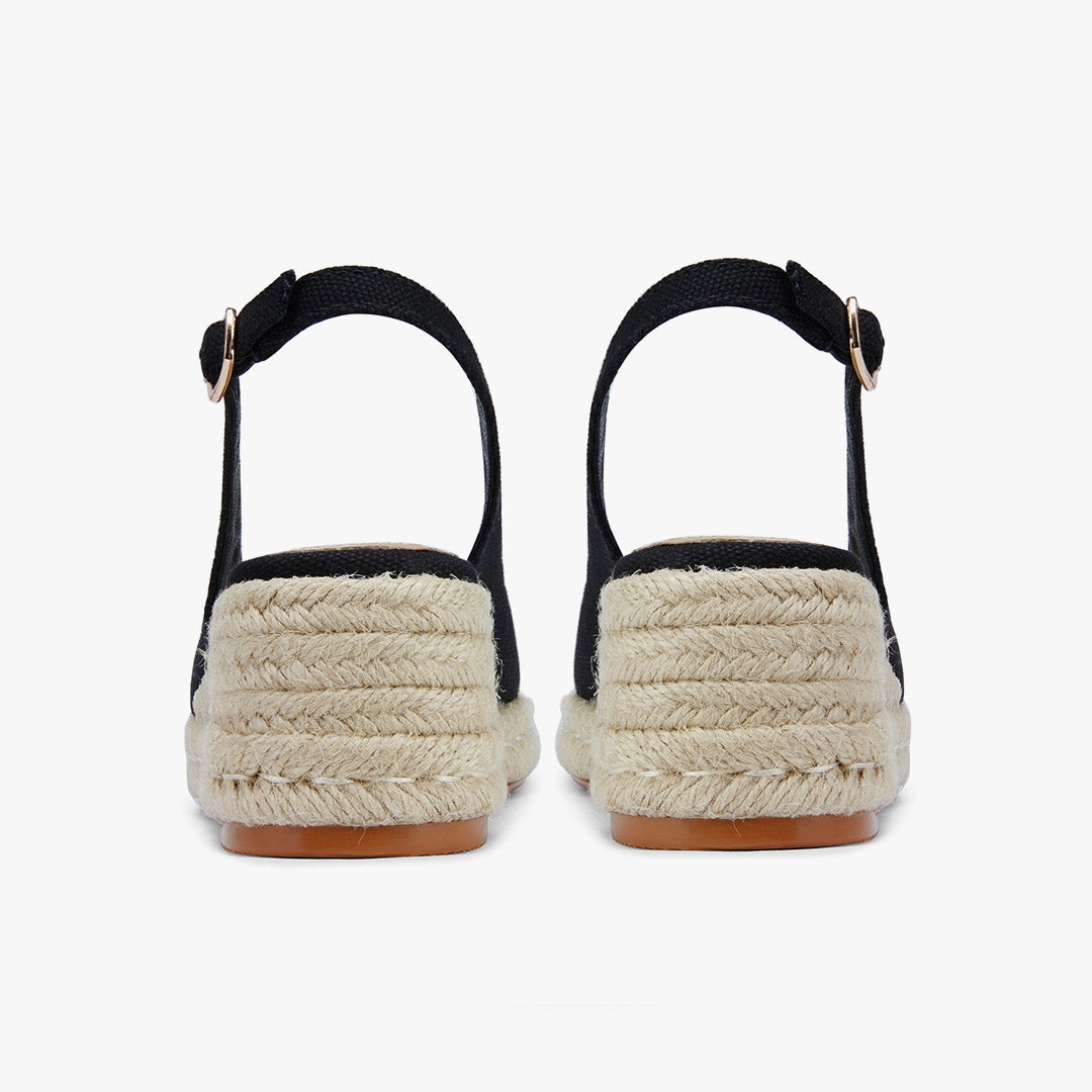 *Giulia - Black Slingback espadrilles