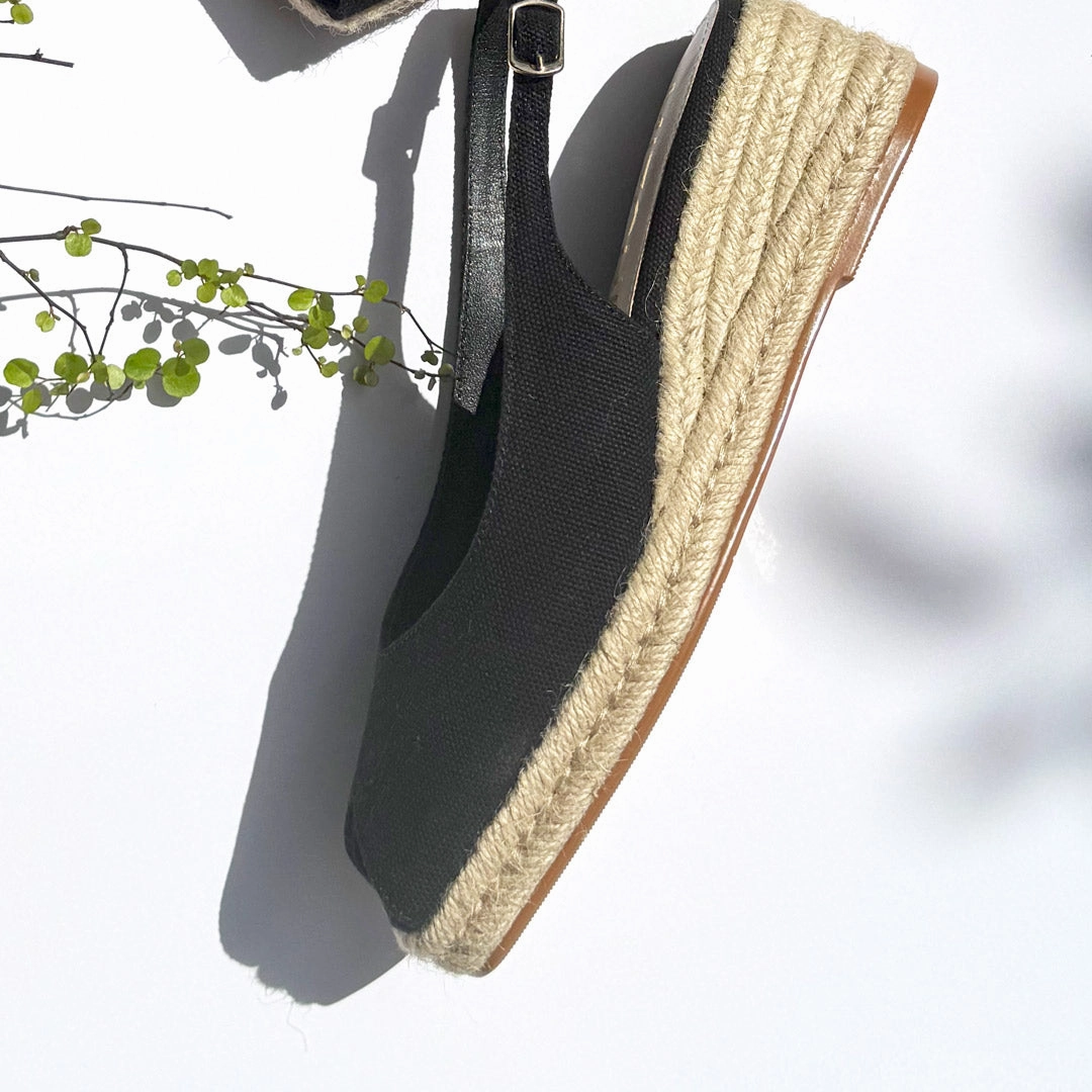 *Giulia - Black Slingback espadrilles