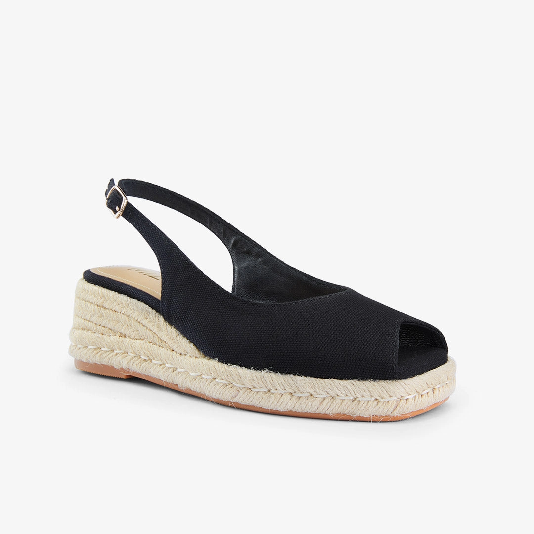 *Giulia - Black Slingback espadrilles