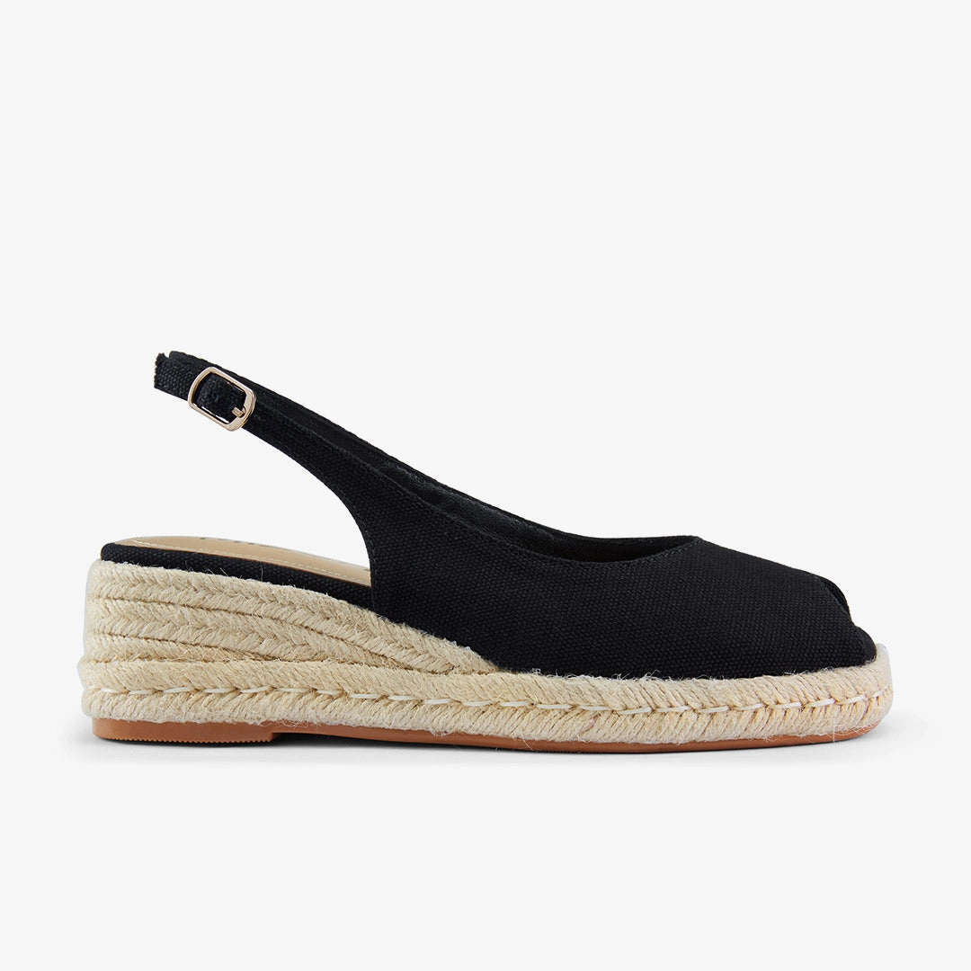 *Giulia - Black Slingback espadrilles