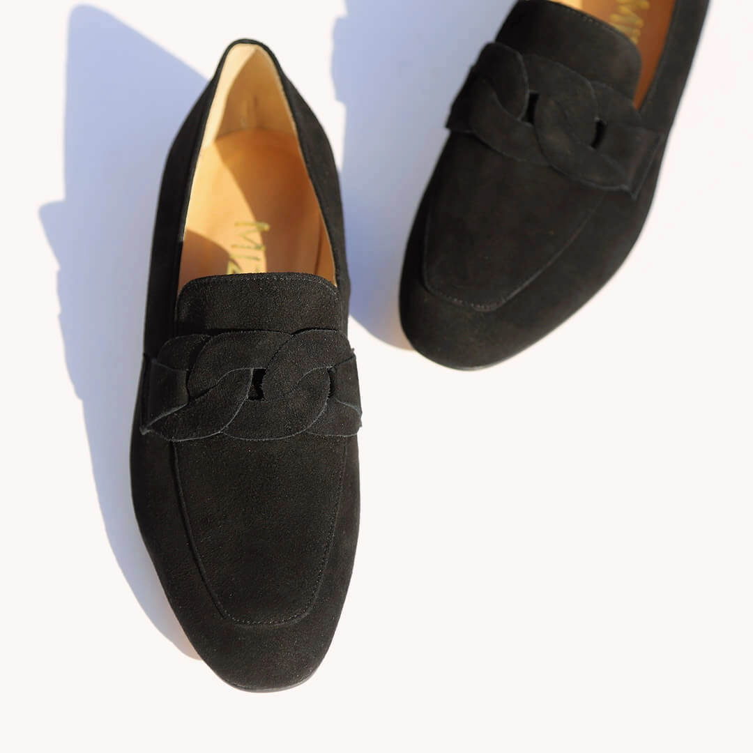 *UK size 2 - AAYWO - green suede, 1.5cm heels