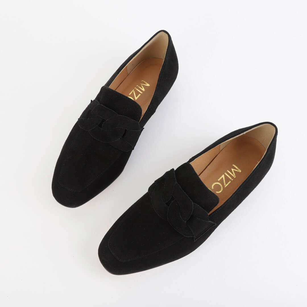 *UK size 2 - AAYWO - green suede, 1.5cm heels