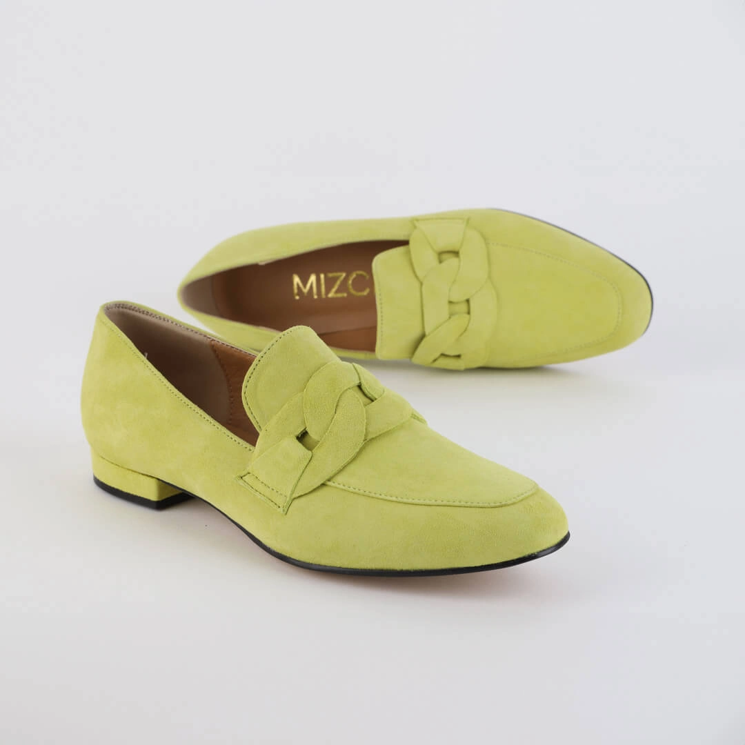 *UK size 2 - AAYWO - green suede, 1.5cm heels