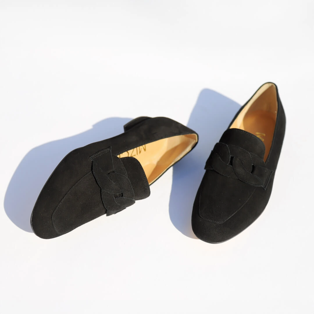 *UK size 2 - AAYWO - green suede, 1.5cm heels