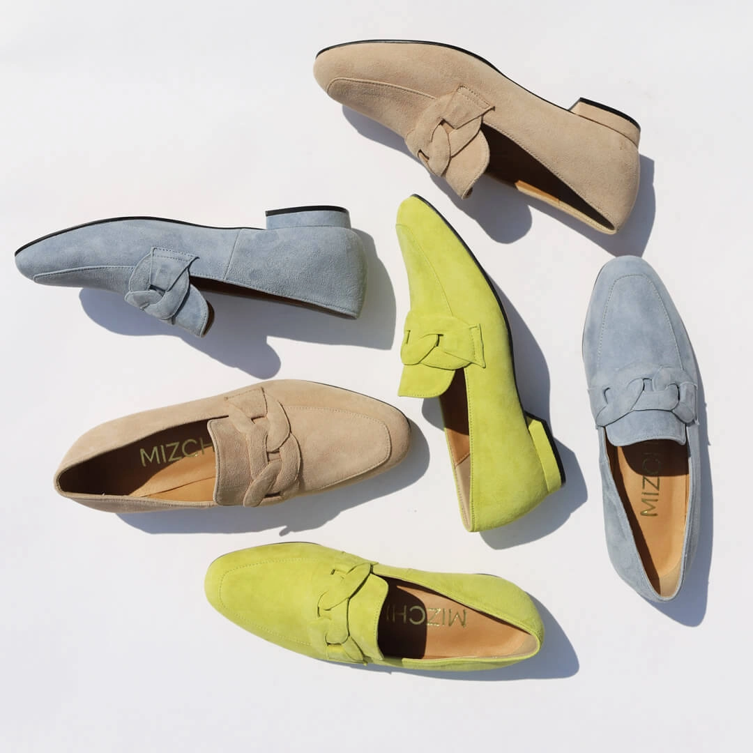 *UK size 2 - AAYWO - green suede, 1.5cm heels
