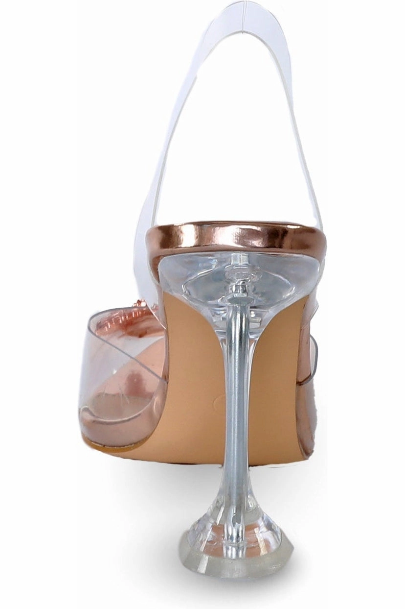 Acrylic Heel Sling back Pump | Clear Vinyl