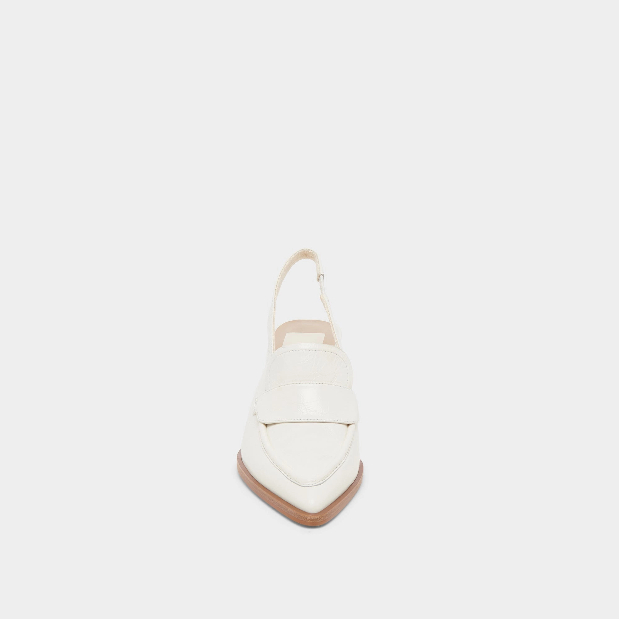 ADELE HEELS WHITE CRINKLE PATENT LEATHER