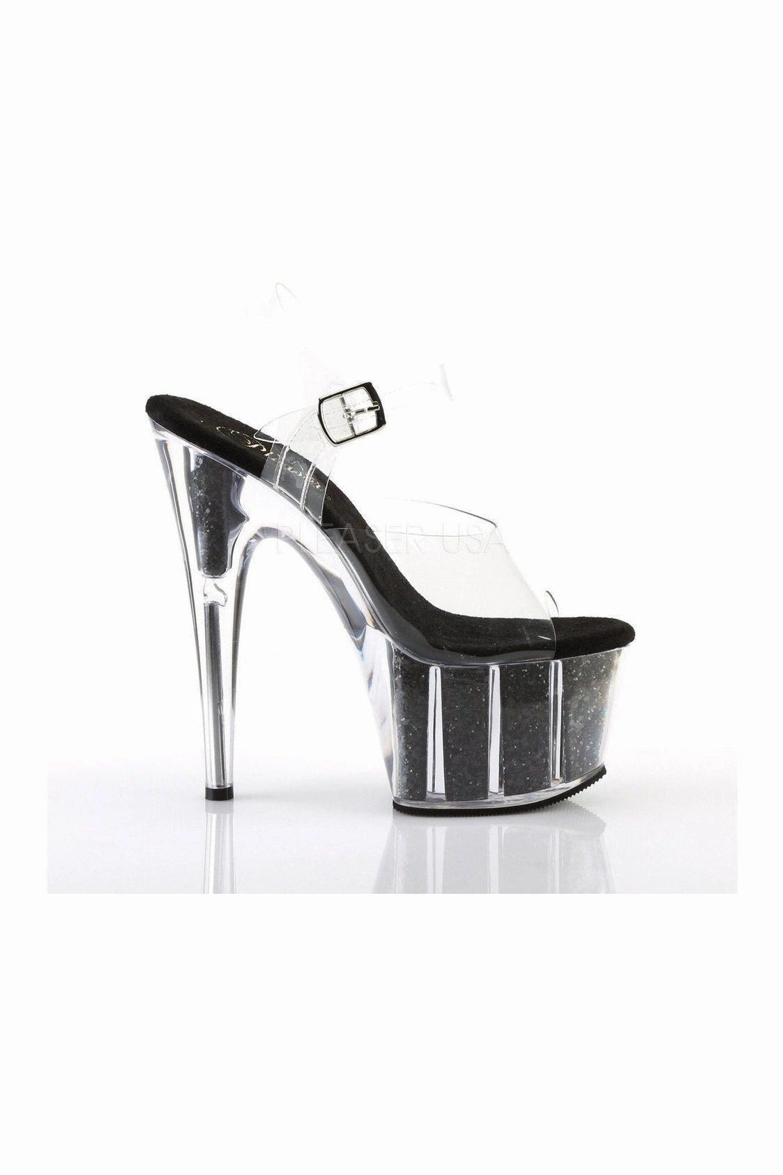ADORE-708G Platform Sandal  | Clear Vinyl