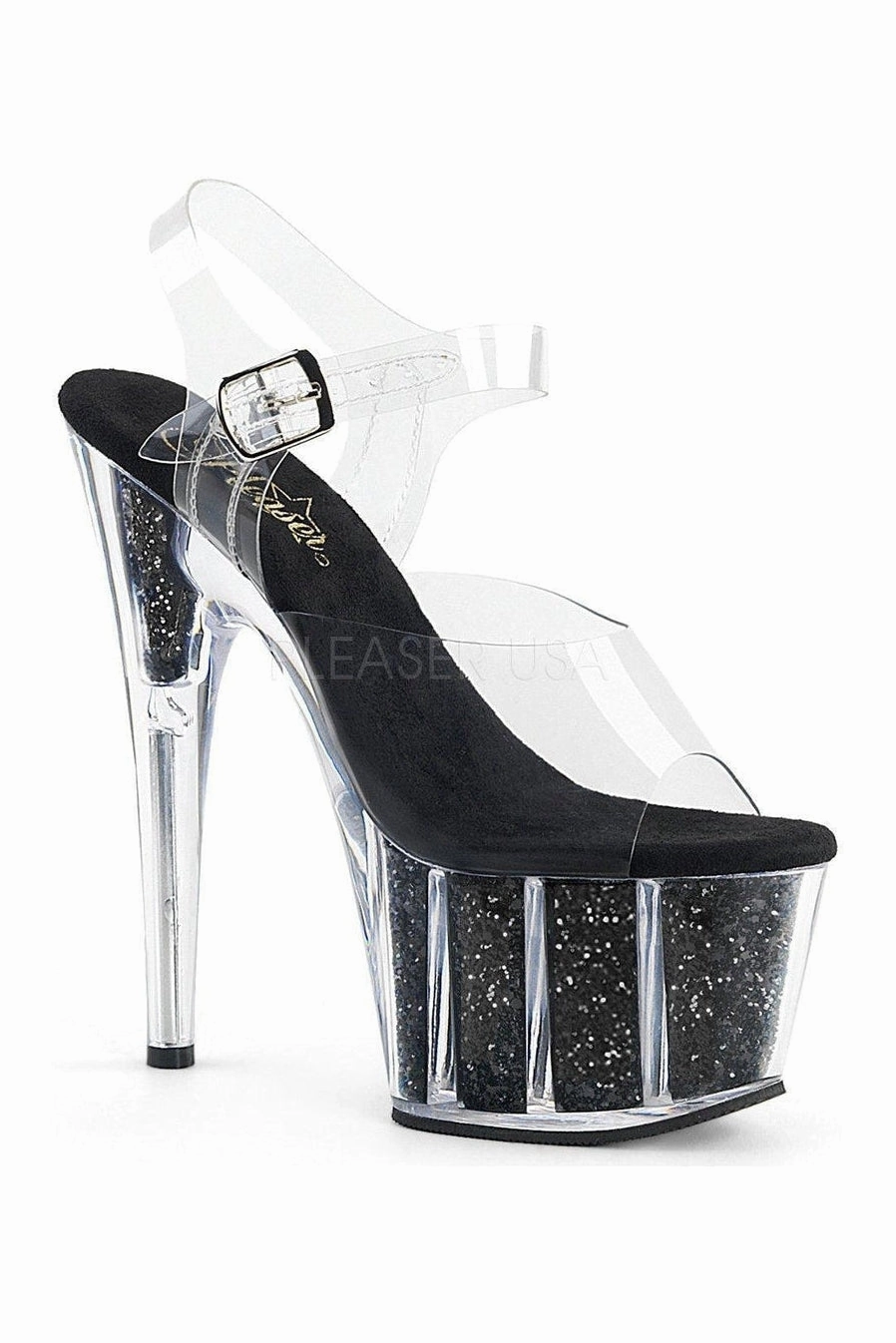 ADORE-708G Platform Sandal  | Clear Vinyl