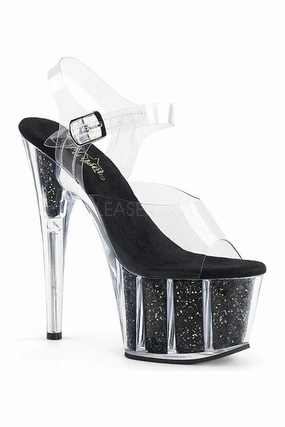 ADORE-708G Platform Sandal  | Clear Vinyl