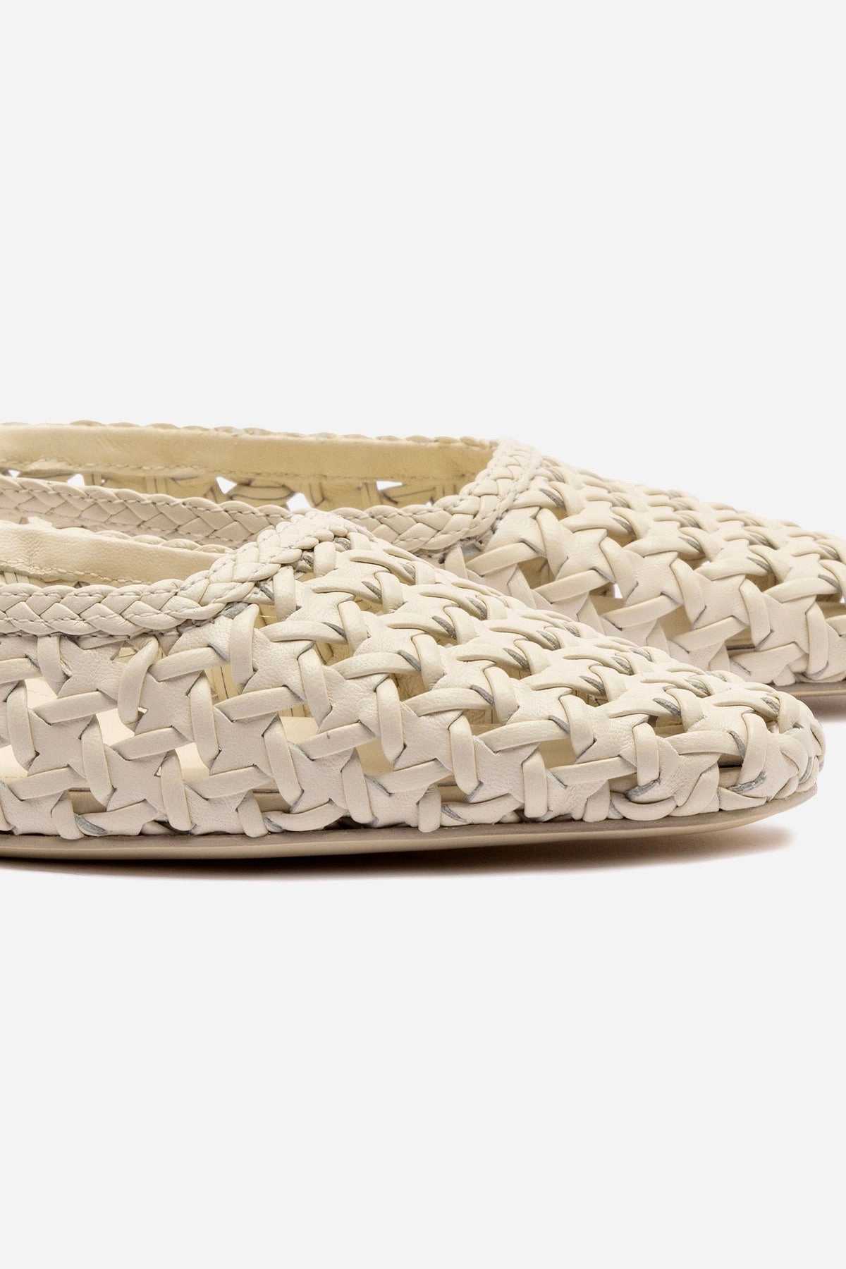 Amal Macrame Mule In Ivory Leather