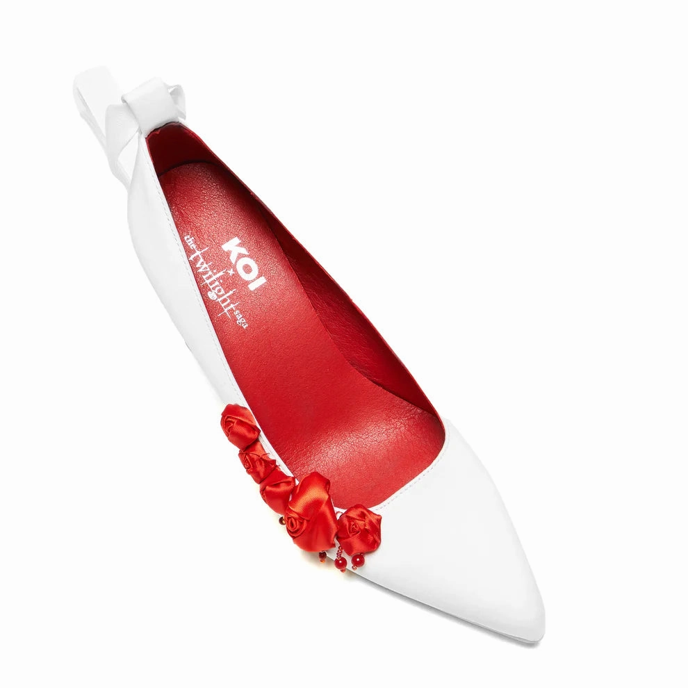 Bella’s Nightmare Rose Heels - Pearl-White-Size 5-Clearance