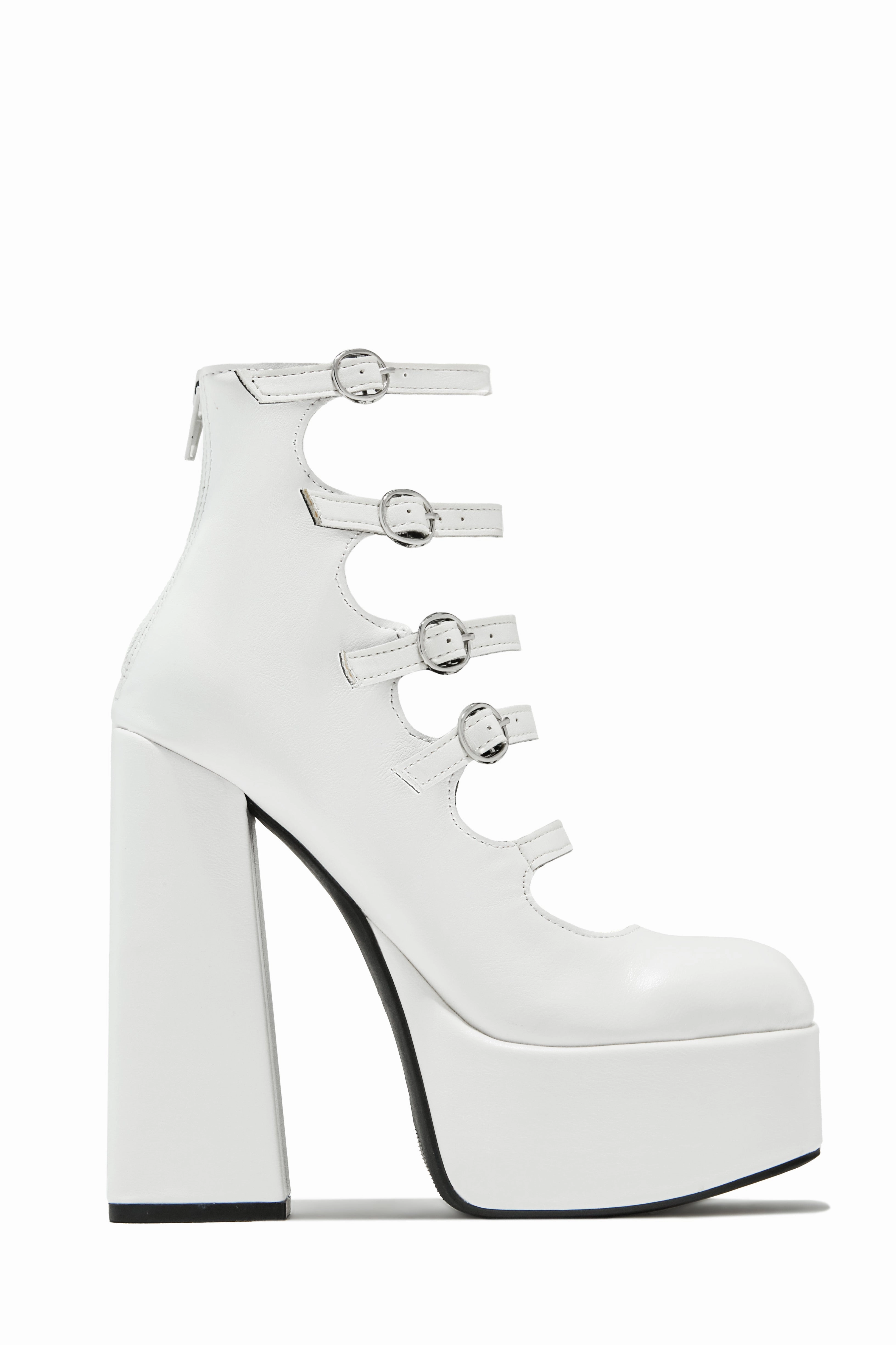 Bellatrix Platform Chunky Heels - White