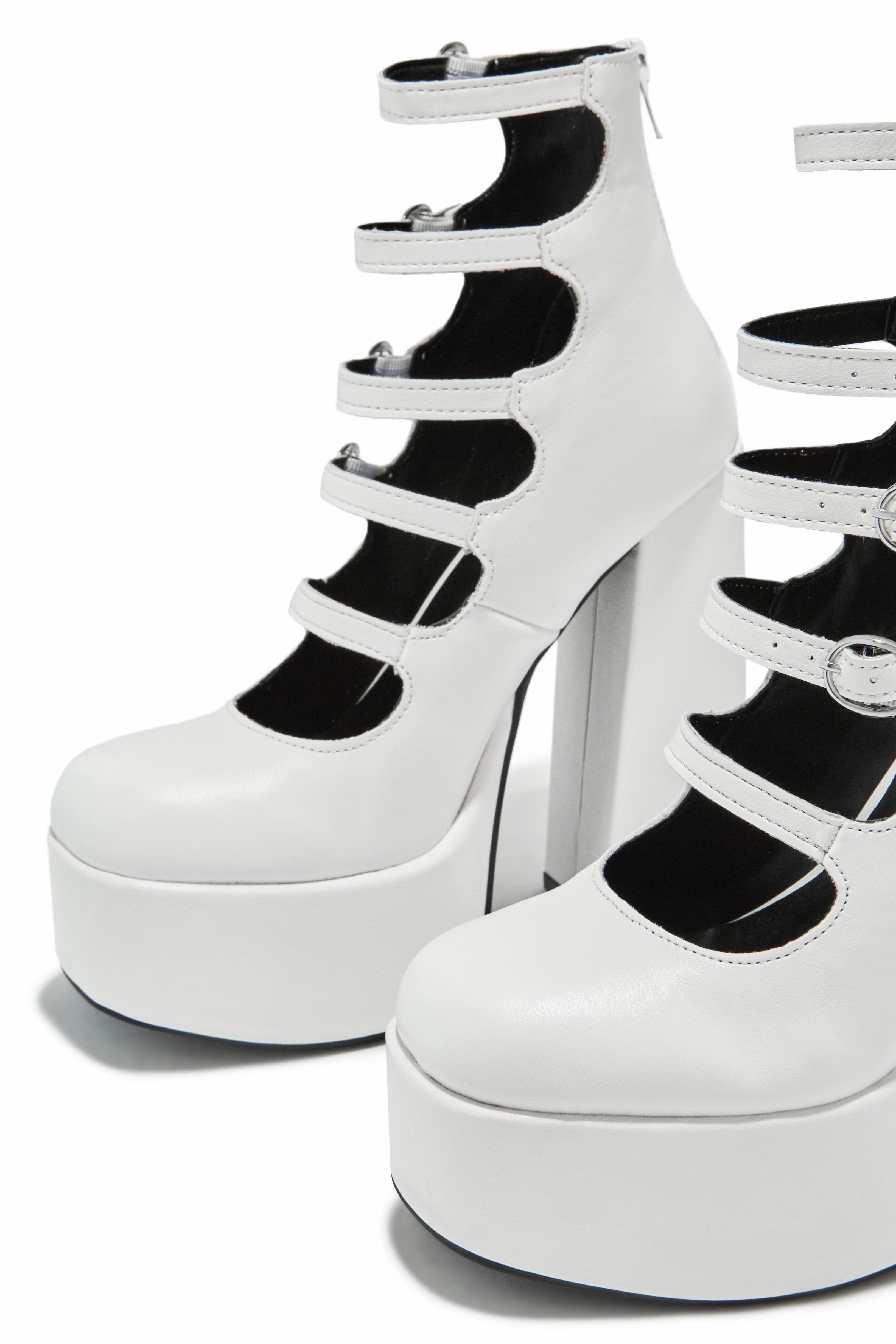 Bellatrix Platform Chunky Heels - White