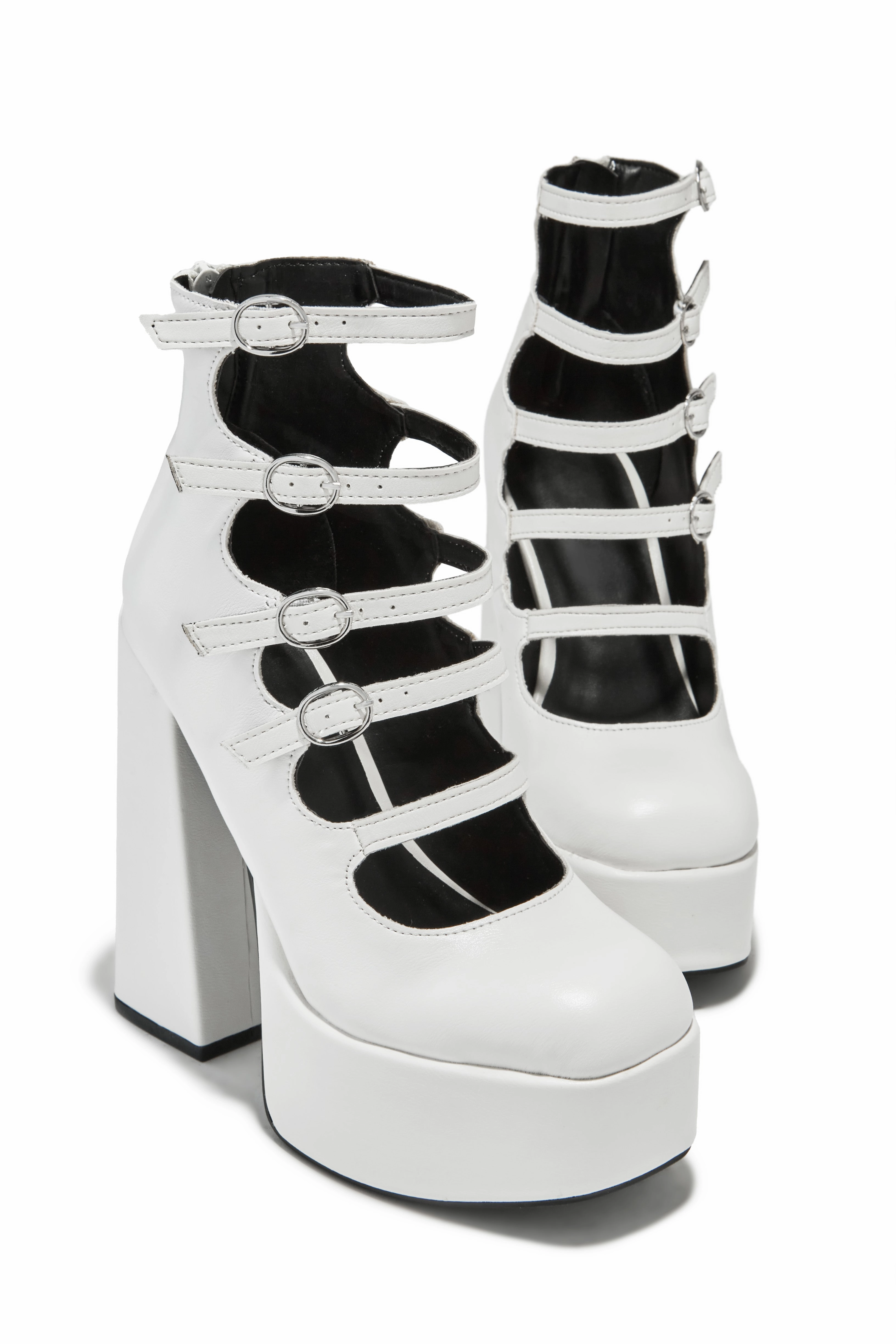 Bellatrix Platform Chunky Heels - White