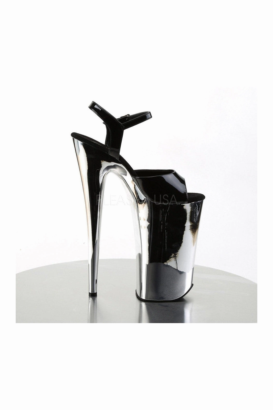 BEYOND-009 Platform Sandal  | Black Patent
