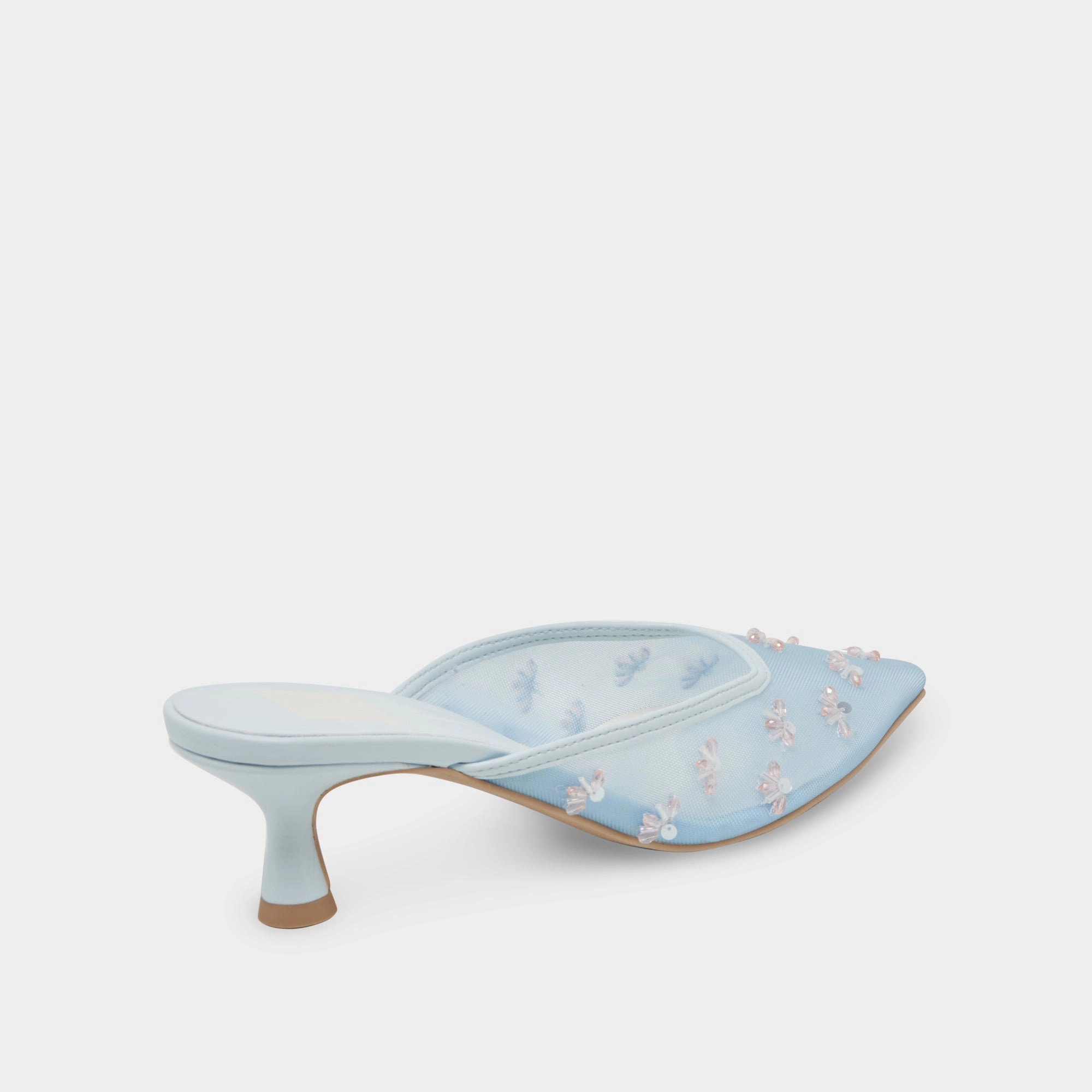 CLARA WIDE HEELS ICE BLUE MESH