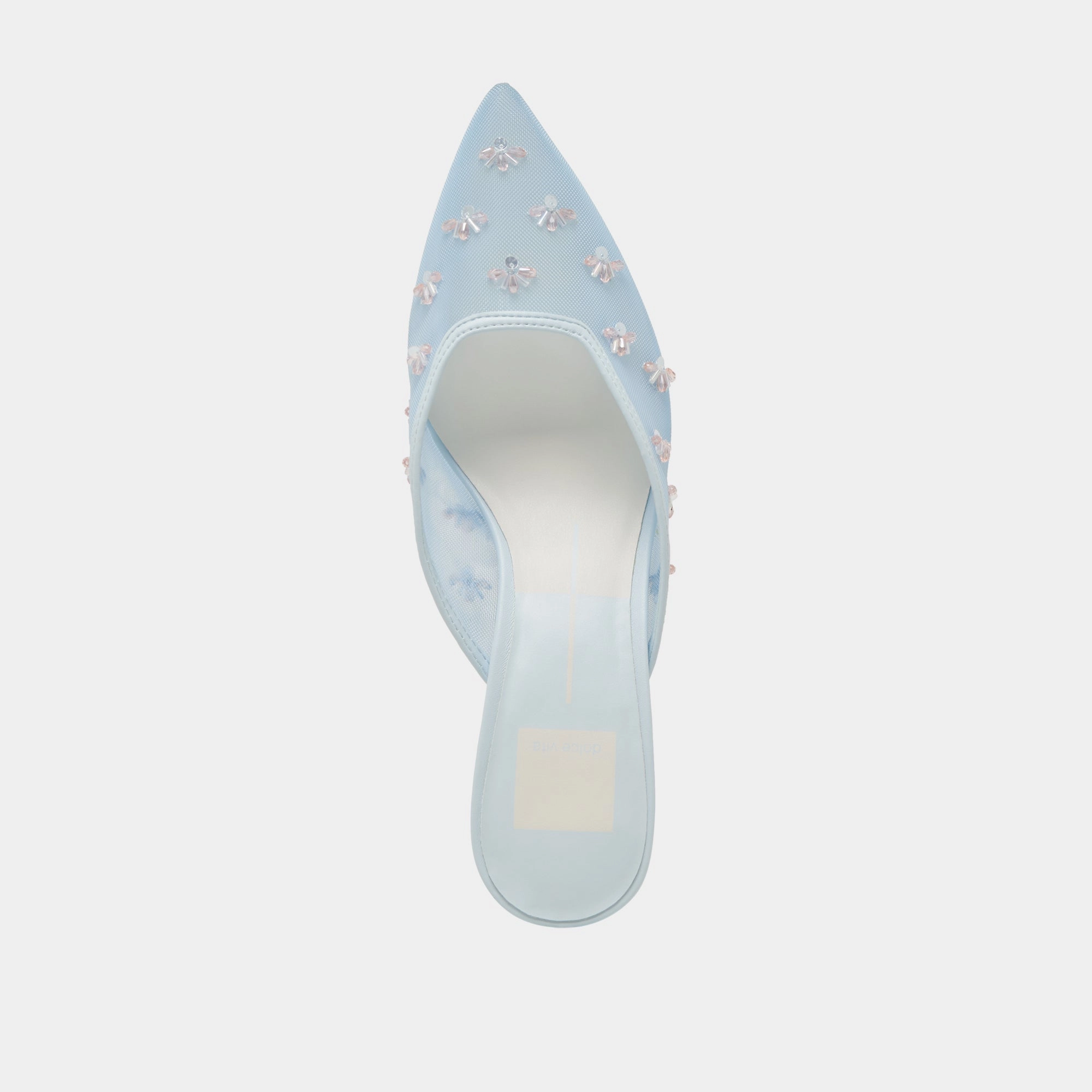 CLARA WIDE HEELS ICE BLUE MESH