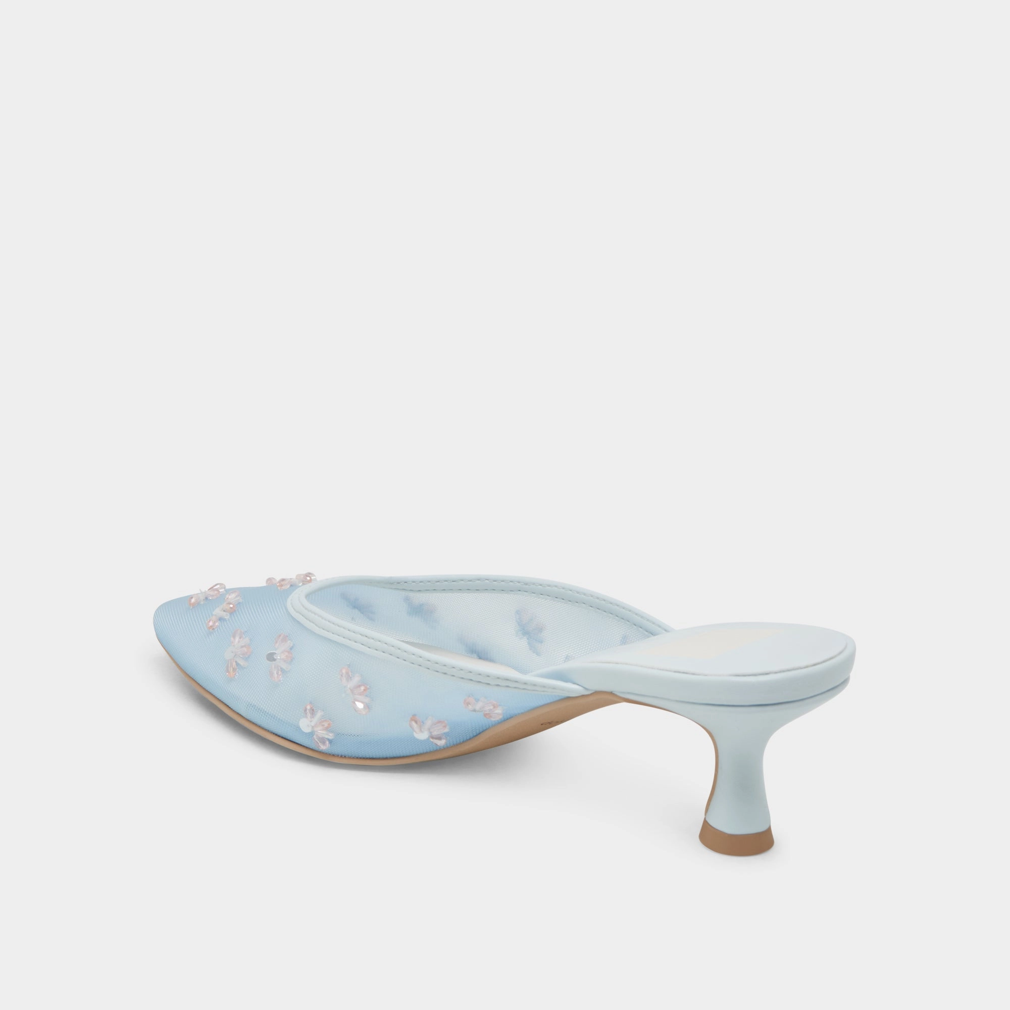 CLARA WIDE HEELS ICE BLUE MESH