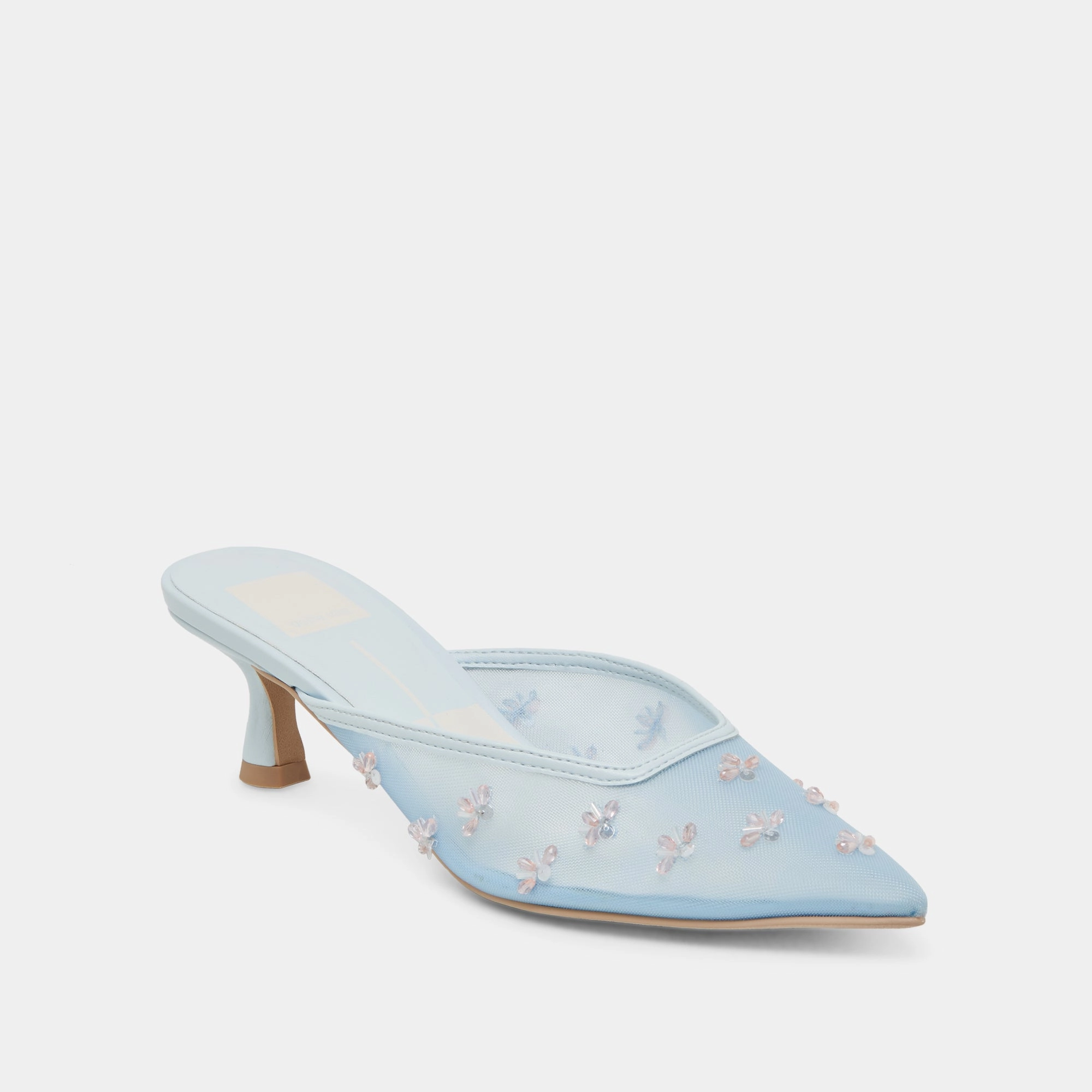 CLARA WIDE HEELS ICE BLUE MESH