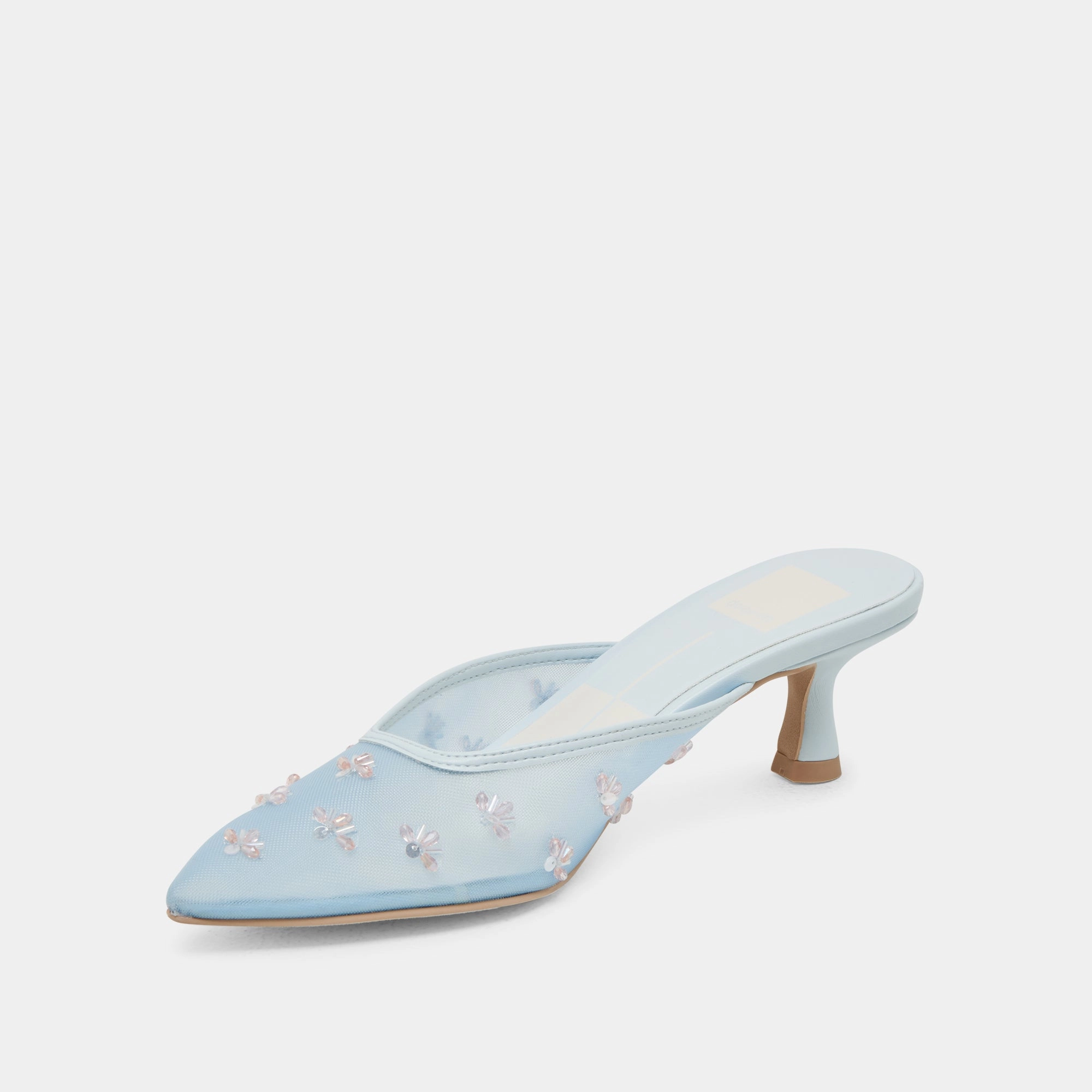 CLARA WIDE HEELS ICE BLUE MESH