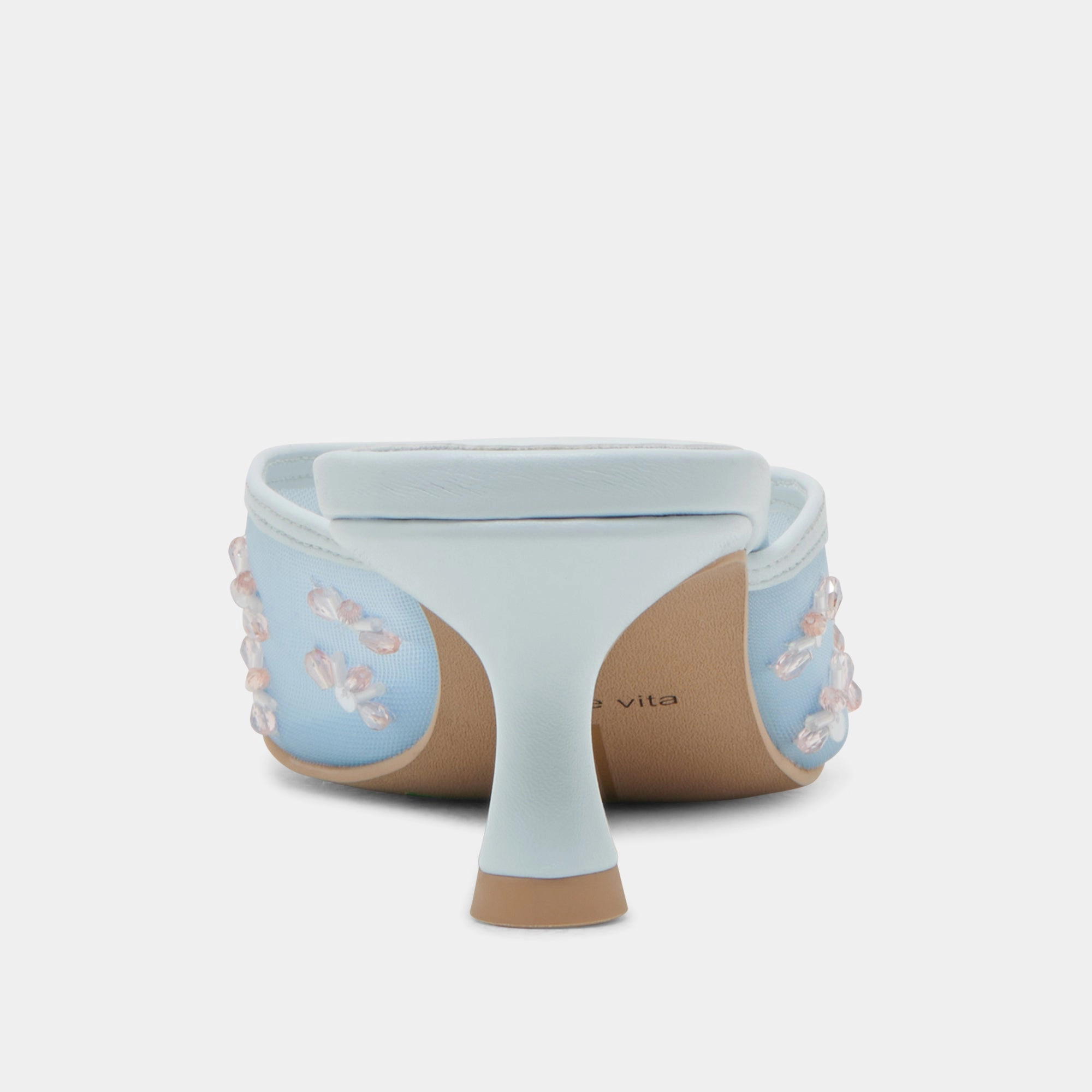 CLARA WIDE HEELS ICE BLUE MESH