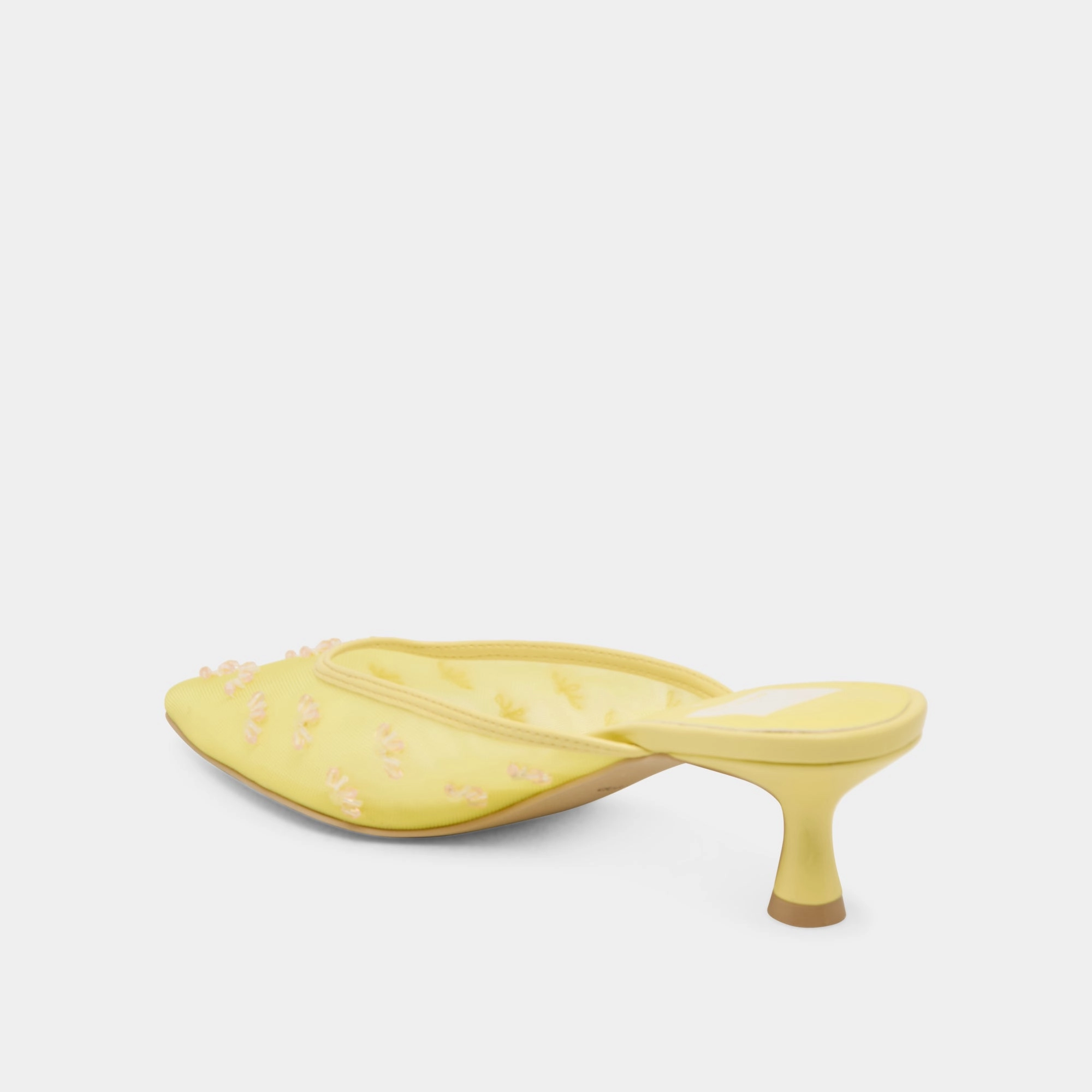CLARA WIDE HEELS LEMON MESH