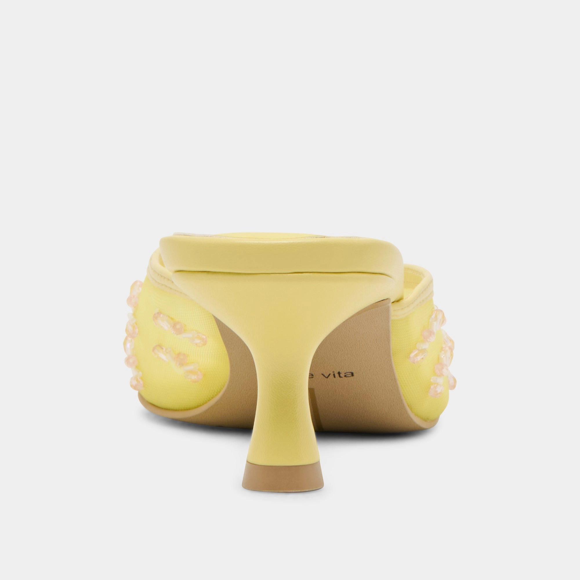 CLARA WIDE HEELS LEMON MESH