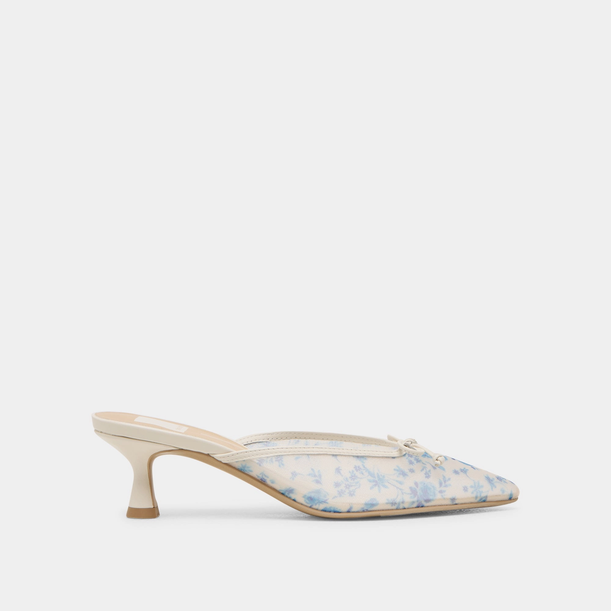 CLEO HEELS BLUE FLORAL MESH