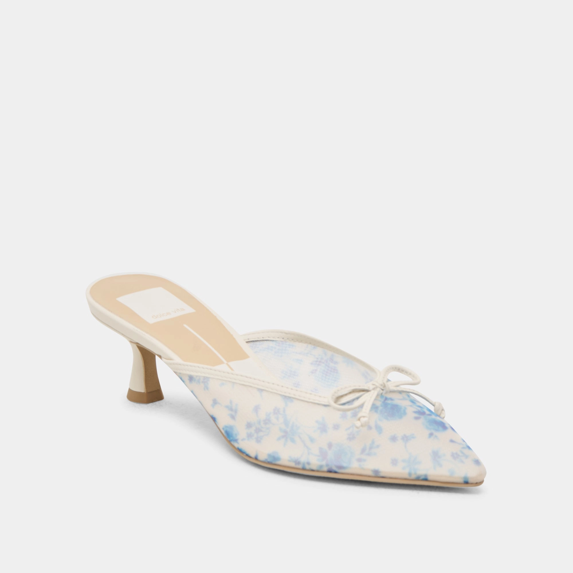 CLEO HEELS BLUE FLORAL MESH