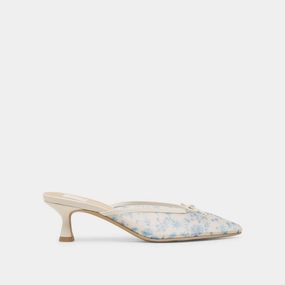 CLEO HEELS BLUE FLORAL MESH