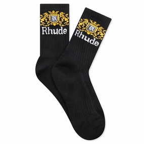 Crest Logo Sock - Black/White/Yellow