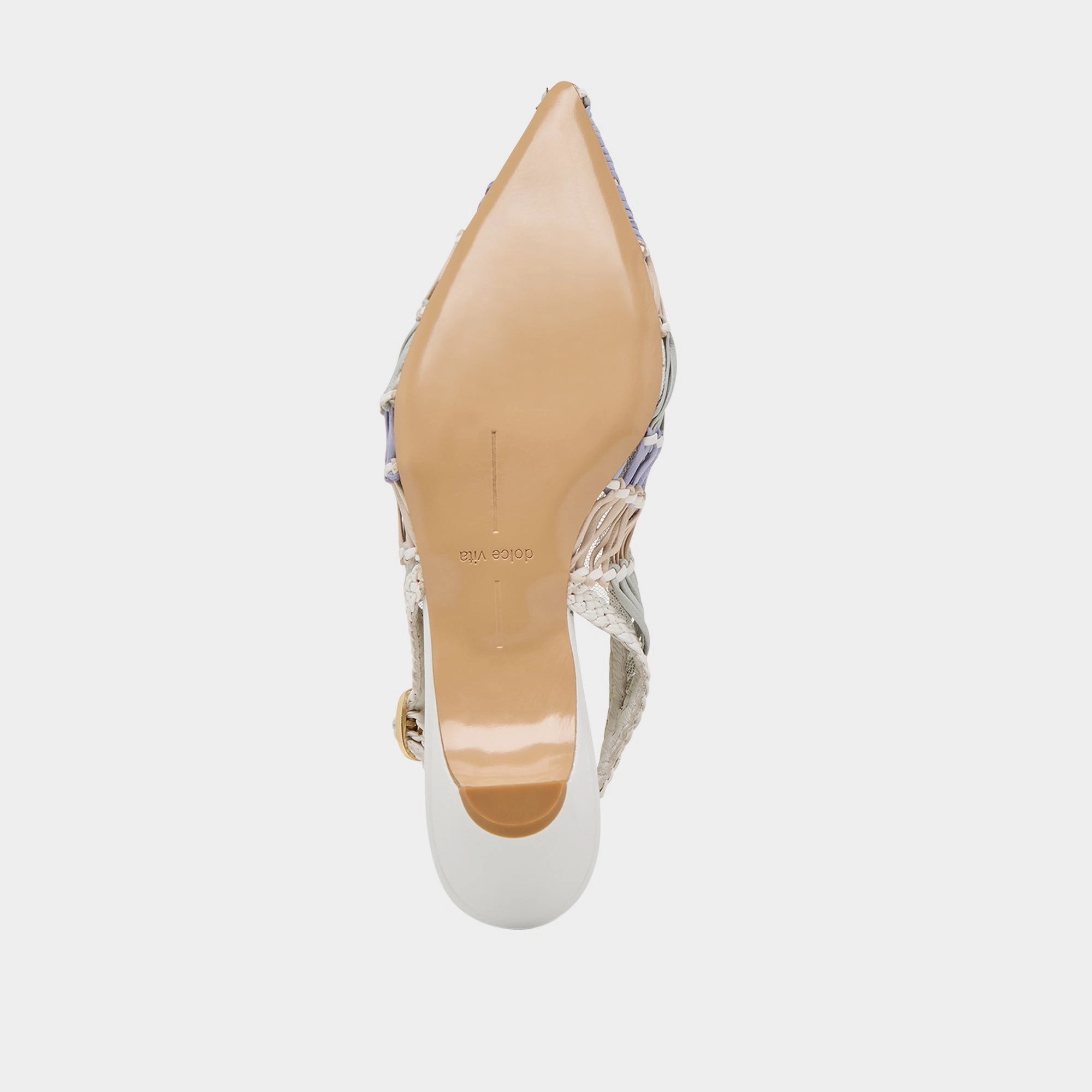 DAFNEY HEELS WHITE MULTI WOVEN LEATHER