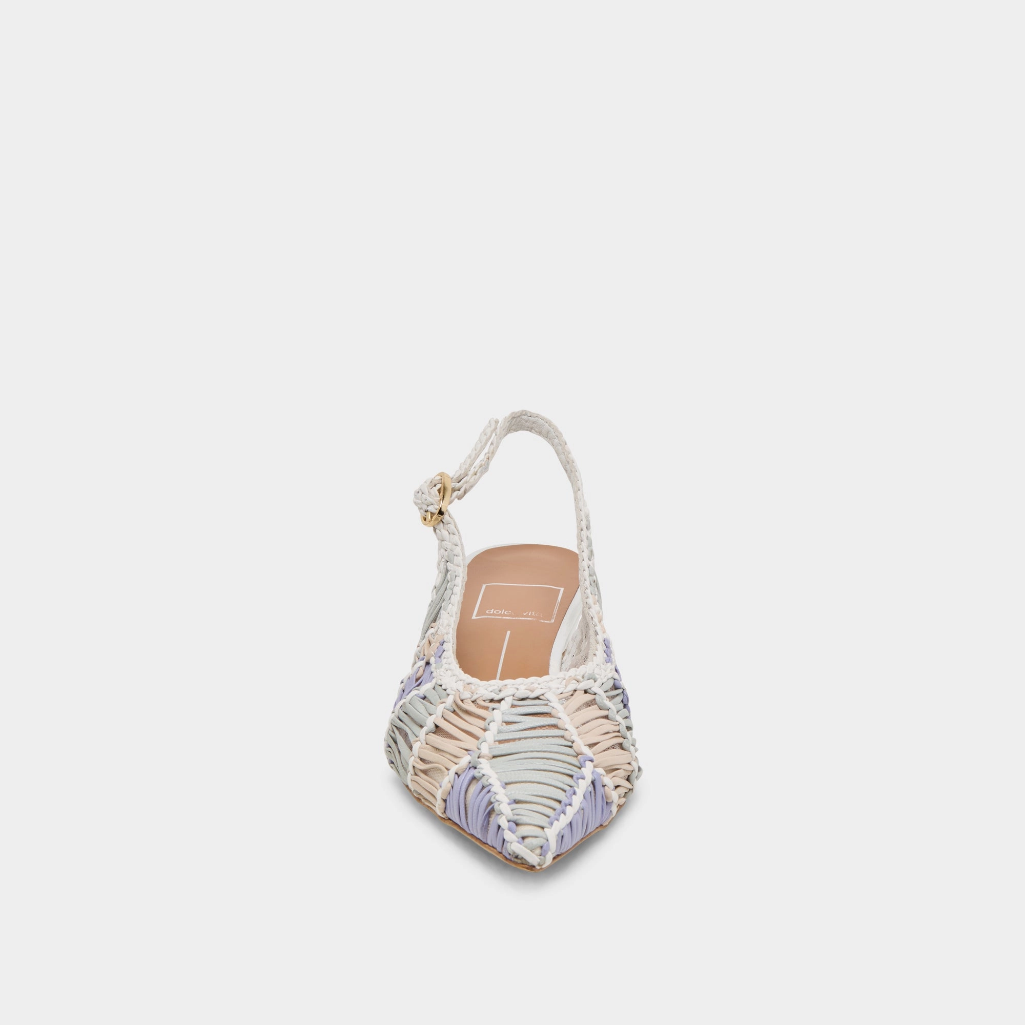 DAFNEY HEELS WHITE MULTI WOVEN LEATHER