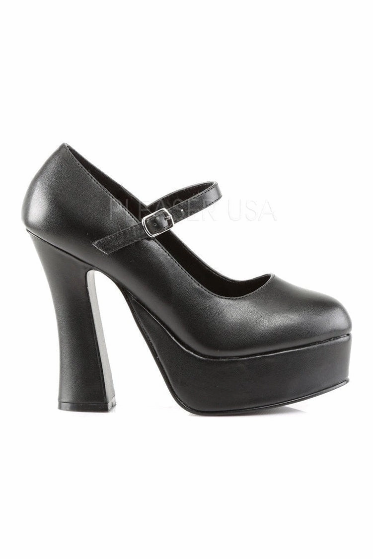DOLLY-50 Pump  | Black Faux Leather