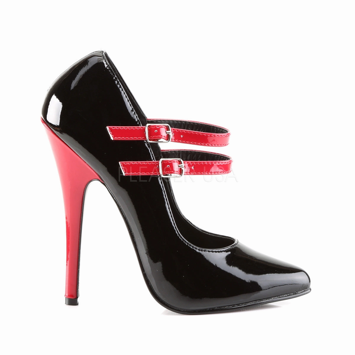 DOMINA-442  Black-Red Patent