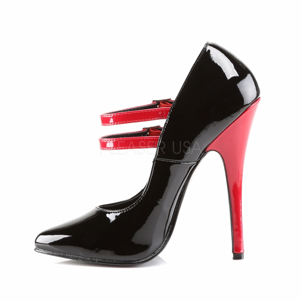 DOMINA-442  Black-Red Patent