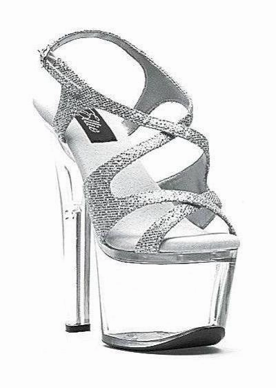 Ellie 711-LANCE-G 7" Heel Silver Glitter Sandal