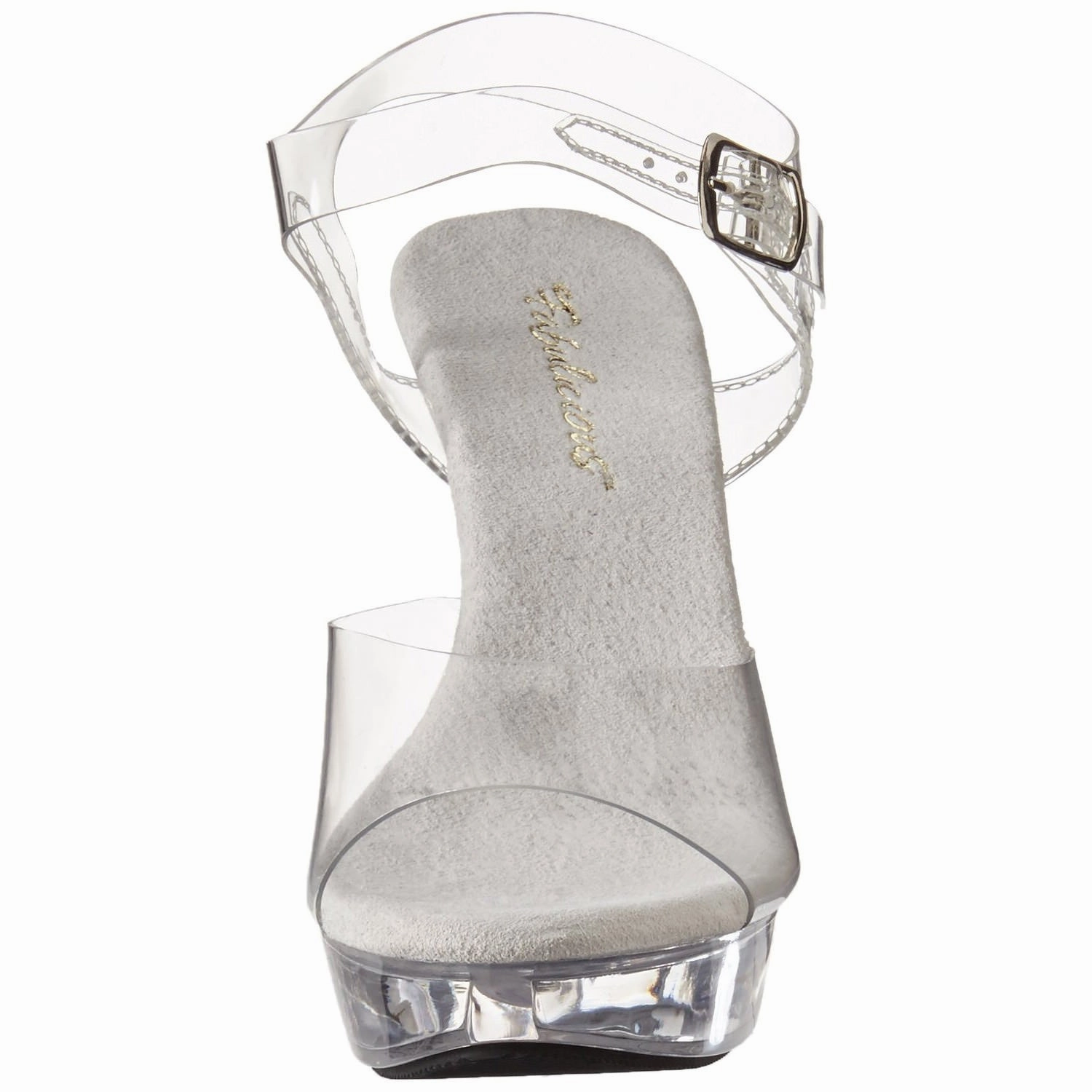 FABULICIOUS COCKTAIL-508 Clear-Clear Ankle Strap Sandals
