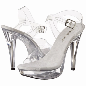 FABULICIOUS COCKTAIL-508 Clear-Clear Ankle Strap Sandals